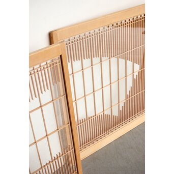 扇 両面ガラス組子書院 2枚1組　R0324 両面にガラスがはいっています