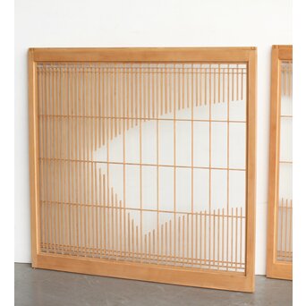 扇 両面ガラス組子書院 2枚1組　R0324 