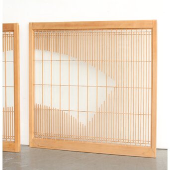 扇 両面ガラス組子書院 2枚1組　R0324 