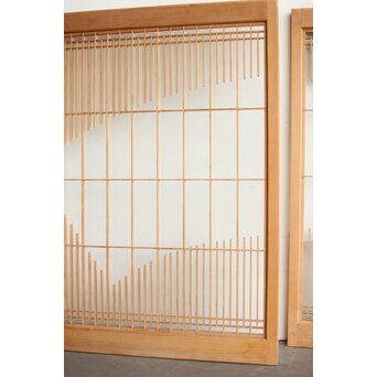 扇 両面ガラス組子書院 2枚1組　R0324 