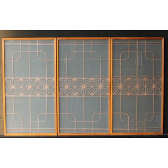 ガラス入 麻組子 3枚1組　R0327 ウラ　ガラス面