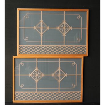 ガラス入 曲木組子S 2枚1組　R0338 ウラ