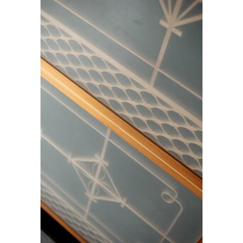 ガラス入 曲木組子S 2枚1組　R0338 