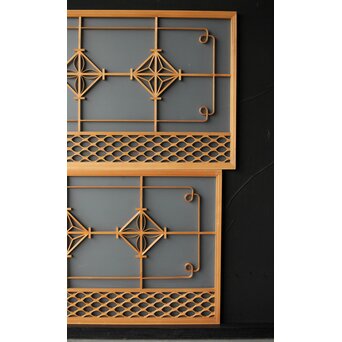 ガラス入 曲木組子S 2枚1組　R0338 