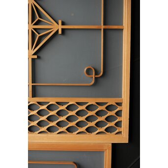 ガラス入 曲木組子S 2枚1組　R0338 