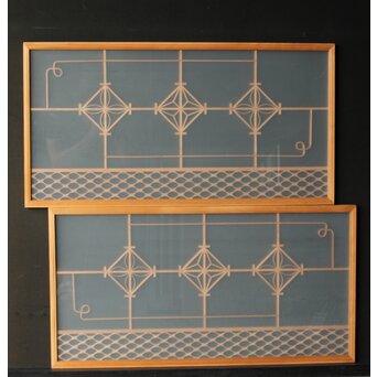 ガラス入 曲木組子M 2枚1組　R0339 ウラ