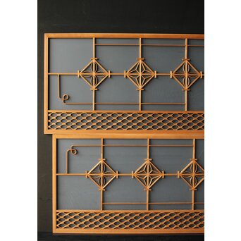 ガラス入 曲木組子M 2枚1組　R0339 