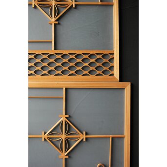 ガラス入 曲木組子M 2枚1組　R0339 