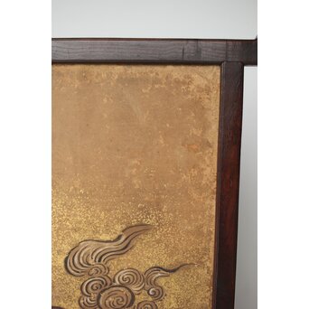 狩野派 倣 吉村周山/田島泰寛 合作 衝立表装　Z436 