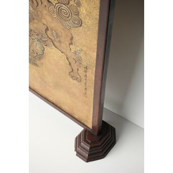 狩野派 倣 吉村周山/田島泰寛 合作 衝立表装　Z436 