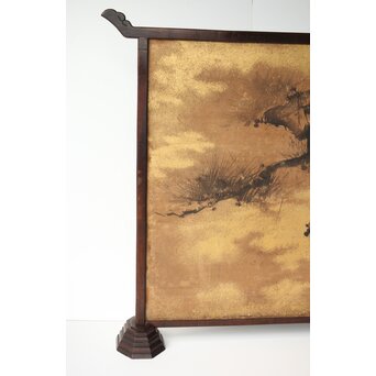 狩野派 倣 吉村周山/田島泰寛 合作 衝立表装　Z436 