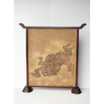 狩野派 倣 吉村周山/田島泰寛 合作 衝立表装　Z436 