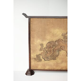 狩野派 倣 吉村周山/田島泰寛 合作 衝立表装　Z436 