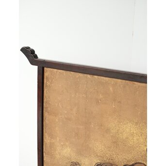 狩野派 倣 吉村周山/田島泰寛 合作 衝立表装　Z436 