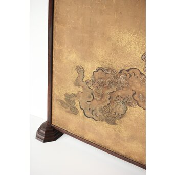 狩野派 倣 吉村周山/田島泰寛 合作 衝立表装　Z436 