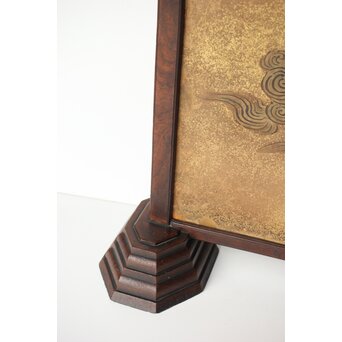 狩野派 倣 吉村周山/田島泰寛 合作 衝立表装　Z436 