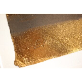 現代抽象画家 今井俊満 シルクスクリーン 20号大作 直筆サイン 金箔仕様 額装　Z437 