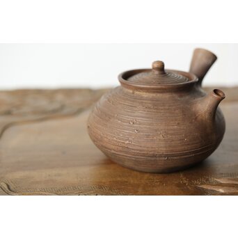 米和亭造 刷毛目 白泥急須　P419 