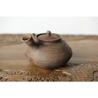 米和亭造 刷毛目 白泥急須　P419 