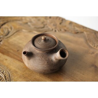 米和亭造 刷毛目 白泥急須　P419 