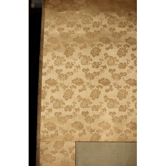 倣 谷文晁 霊芝図 絹本軸装　Z439 