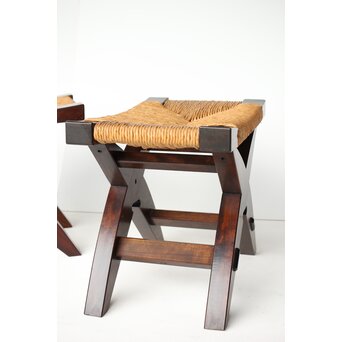 松本民芸家具 ラッシチェアー 222型鞍型スツール 2脚1組　T461 