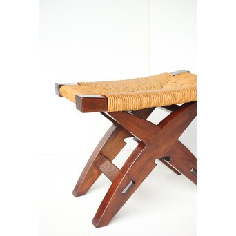 松本民芸家具 ラッシチェアー 222型鞍型スツール 2脚1組　T461 