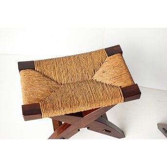 松本民芸家具 ラッシチェアー 222型鞍型スツール 2脚1組　T461 