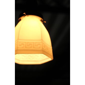 幾何学紋 プレスガラス六角照明　A074 