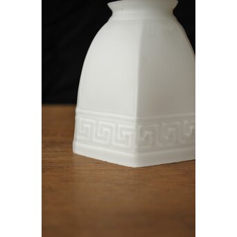 幾何学紋 プレスガラス六角照明　A074 