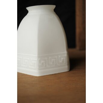 幾何学紋 プレスガラス六角照明　A074 