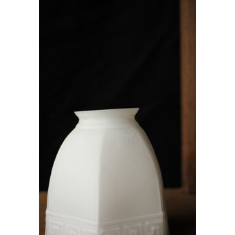 幾何学紋 プレスガラス六角照明　A074 