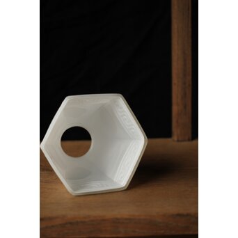 幾何学紋 プレスガラス六角照明　A074 