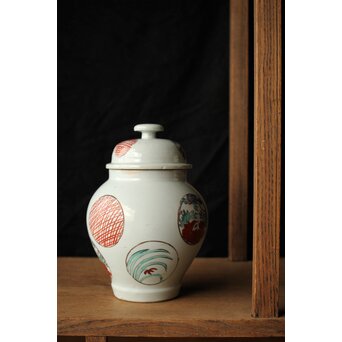 古伊万里色絵 蓋物/茶壺　P421 