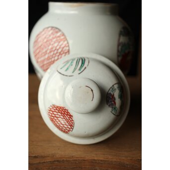 古伊万里色絵 蓋物/茶壺　P421 