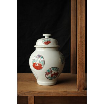 古伊万里色絵 蓋物/茶壺　P421 