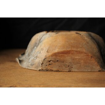 江戸初期元号 延宝 墨字 仏像木彫蓮台　X422 