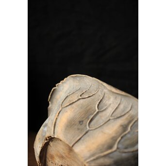 江戸初期元号 延宝 墨字 仏像木彫蓮台　X422 