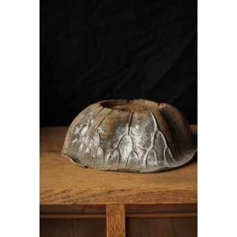 江戸初期元号 延宝 墨字 仏像木彫蓮台　X422 