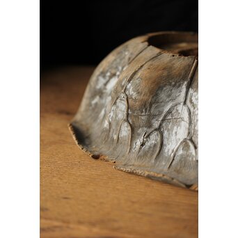 江戸初期元号 延宝 墨字 仏像木彫蓮台　X422 