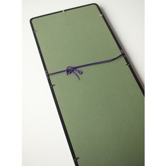 李朝 草虫図意 鶴一銘【茄子と蝶】絹本額装　Z441 