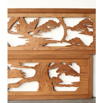 中型木彫欄間 2枚1組　R0340 