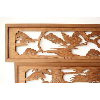 中型木彫欄間 2枚1組　R0340 