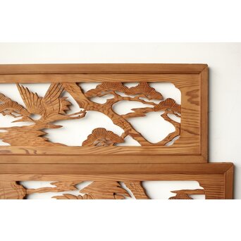 中型木彫欄間 2枚1組　R0340 