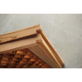 二重菱組子戸鶴松木彫 小型欄間 4枚1組　R0346 