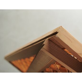 二重菱組子戸鶴松木彫 小型欄間 4枚1組　R0346 