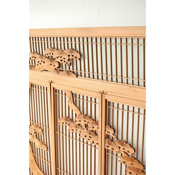 ガラス入 鶴松 書院欄間 5枚1組　R0347 