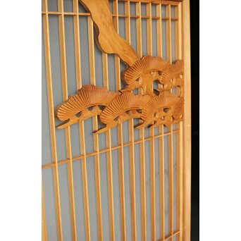 ガラス入 鶴松 書院欄間 5枚1組　R0347 