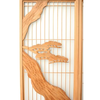 ガラス入 鶴松 書院欄間 5枚1組　R0347 