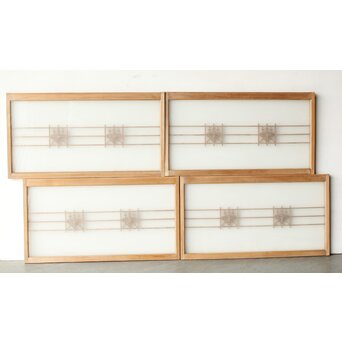 ガラス入 桐組子引戸L 4枚1組　R0348 ウラ　ガラス面